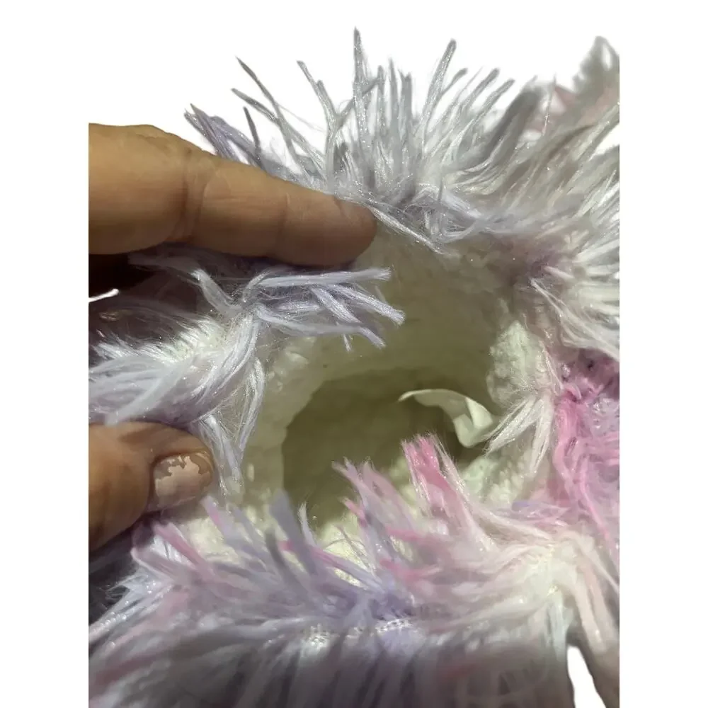 Justice furry monster slippers shaggie boots like new nwot fluffy tie dye